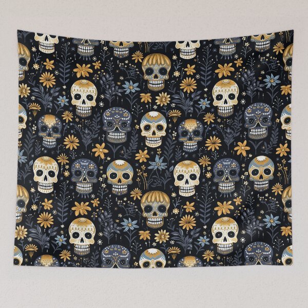 Item preview, Decorated Halloween Skulls Pattern designed and sold by Blue-Banana.