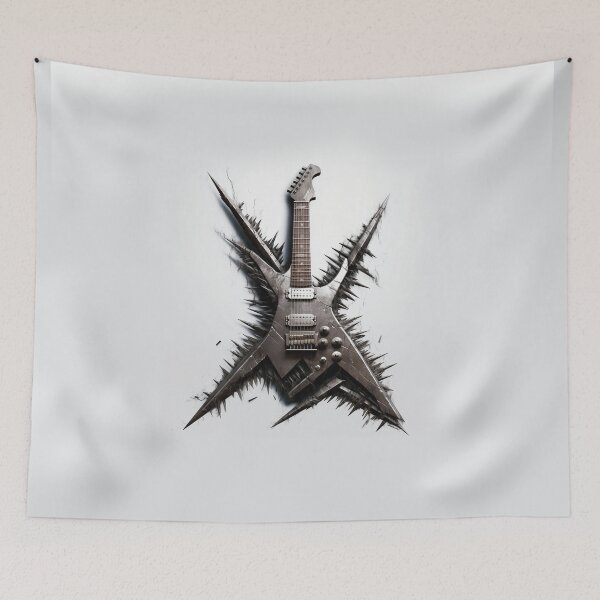 Item preview, a metal guitar with spikes on it designed and sold by Mickeymouse2023.
