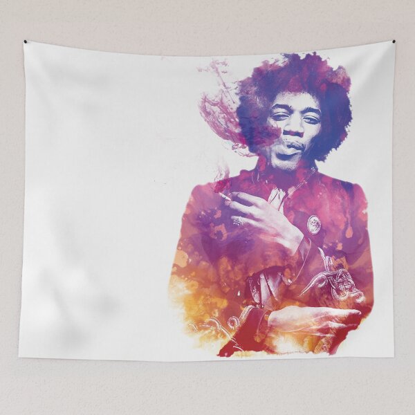 Aperçu de l'œuvre Jimmy Hendrix Aquarelle Splash Art créée et vendue par Sam Spade.