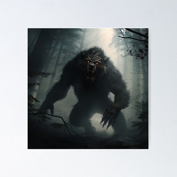 Item preview, The menacing Werewolf stalking its prey in a dark and foggy forest designed and sold by yourfavdraw.