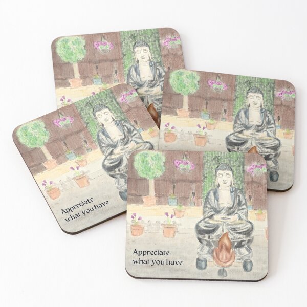 Item preview, Buddha watercolour - "Appreciate what you have" designed and sold by bluechalice.