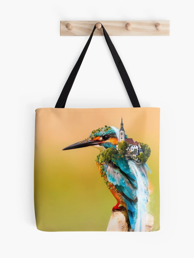 Kingfisher on lotus plant, Taki Katei, 1880 - 1890 #1 Tote Bag by Taki  Katei - Pixels