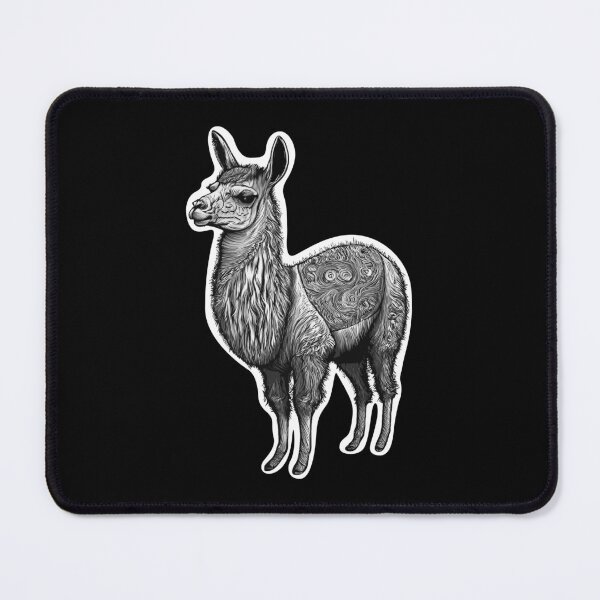 Item preview, Black and White Llama Drawing with Patterns designed and sold by MindenBrings.