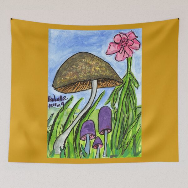 Item preview, Field Mushrooms and Zinnia, Summer designed and sold by Isabelle Herring.