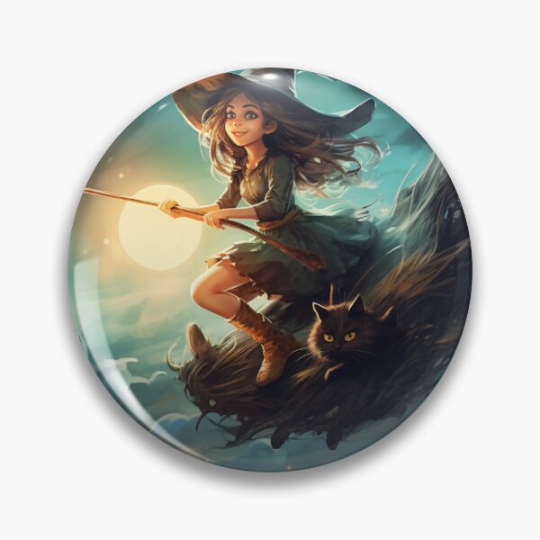 Item preview, Starry Witch and Her Black Cat designed and sold by yourfavdraw.