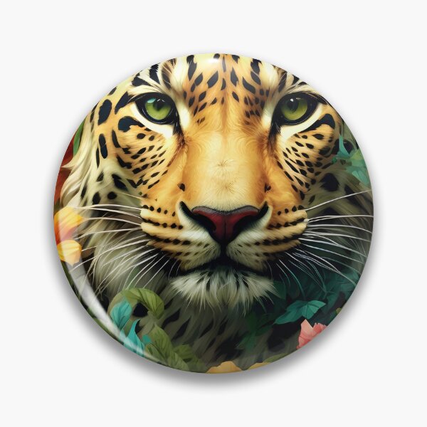 Item preview, Ultra Realistic Leopard with Vintage Floral Design designed and sold by Ceemko's Vintage Corner.