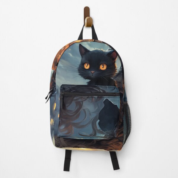 Item preview, Young Witch and Her Black Cat in Moonlight designed and sold by yourfavdraw.