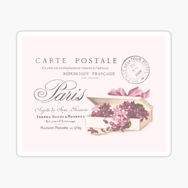 Romantic French Victorian Postcard Sticker