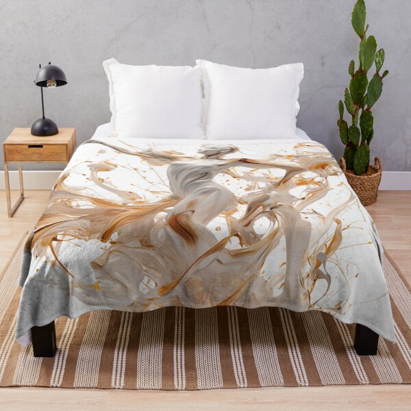 Item preview, Abstract Intricate Art Female Dancer White And Gold designed and sold by PioneerX1.