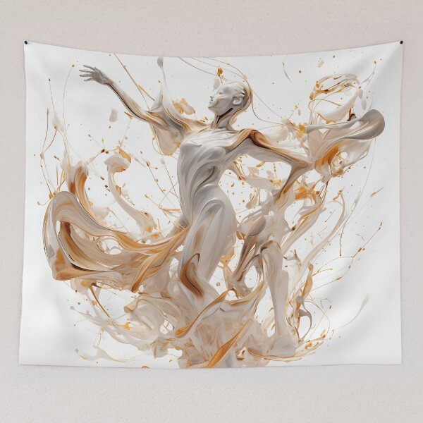 Item preview, Abstract Intricate Art Female Dancer White And Gold designed and sold by PioneerX1.