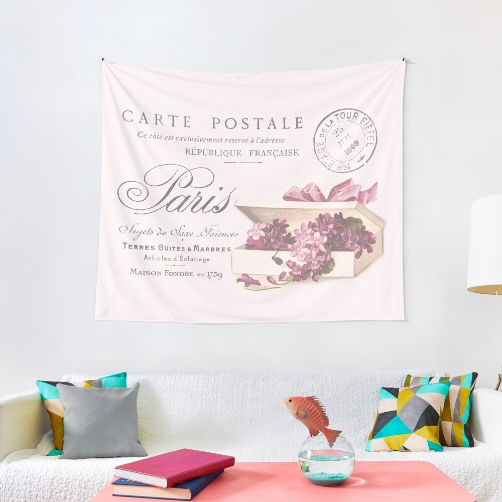 Romantic French Victorian Postcard Tapestry