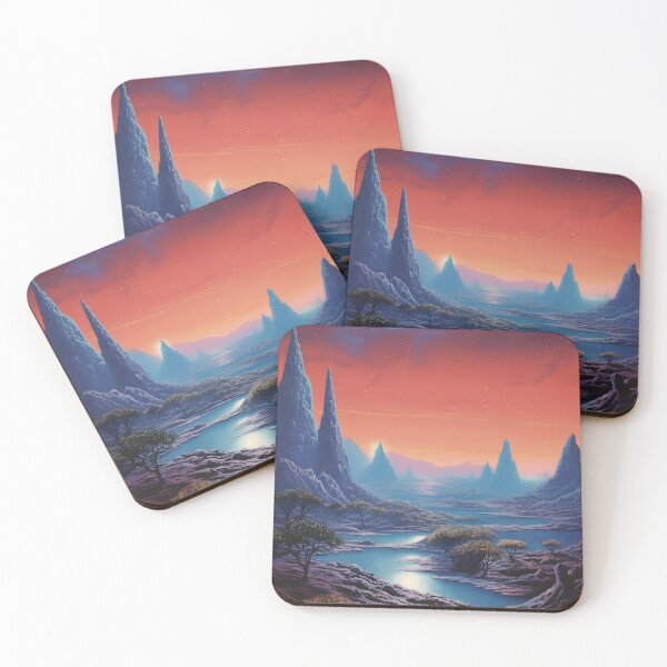 Item preview, Extraterrestrial Landscape on a Fantasy Planet and Night Starry Sky with Shining Stars designed and sold by Je-we.