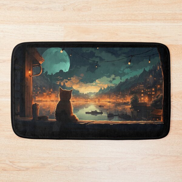 Item preview, Late Night Lofi Dreamscape and a Cat designed and sold by SootheOperator.