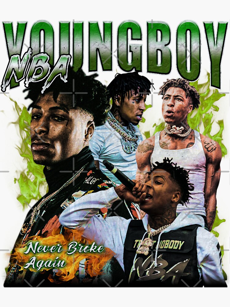 NBA YOUNGBOY 90s Style Vintage Bootleg Tee Never Broke Again Hip Hop Rap  Music |