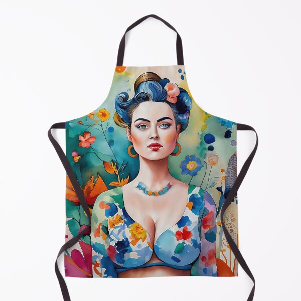 Item preview, Pretty woman wearing floral and deep neckline designed and sold by Lefteris Betsis.
