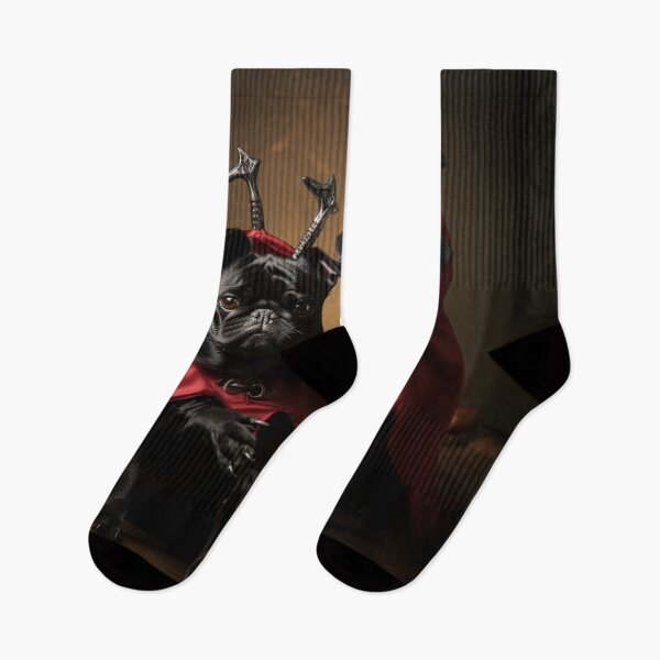 Item preview, Devilish Pug Duo with Pitchforks - Adorable and Impressive! designed and sold by yourfavdraw.