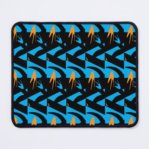 Item preview, Tribal Black Blue Orange Crescent Abstract designed and sold by OwlSpiritArt.