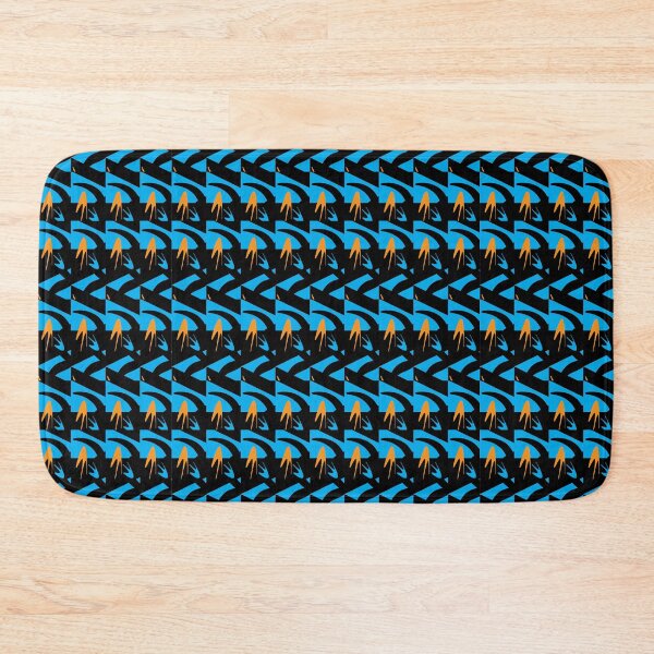 Item preview, Tribal Black Blue Orange Crescent Abstract designed and sold by OwlSpiritArt.