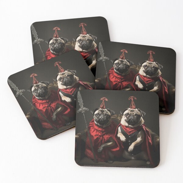 Item preview, Cute Costumed Pugs as Devils with Pitchforks designed and sold by yourfavdraw.