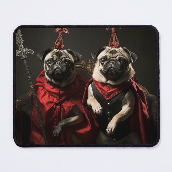 Item preview, Cute Costumed Pugs as Devils with Pitchforks designed and sold by yourfavdraw.