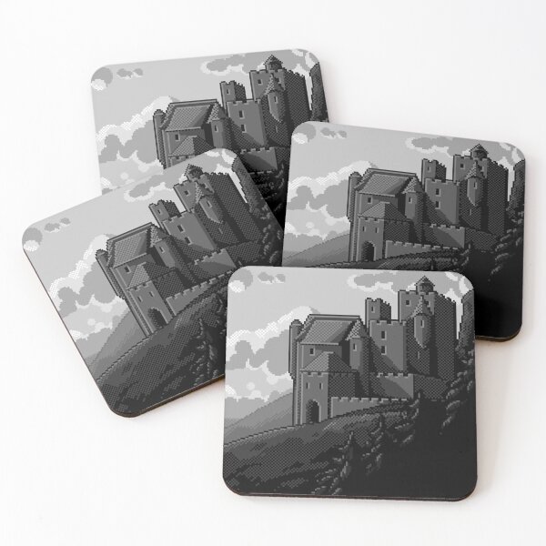 Item preview, Pixel Art - Castle in Black and White designed and sold by OLHA VOLKOVA.