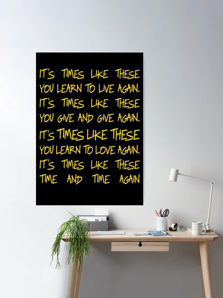  Foo Fighters  Times Like These inspired mid-century modern  wall art print music band poster song lyrics room decor bedroom aesthetic  minimalism personalized gift ideas for men retro artwork office 