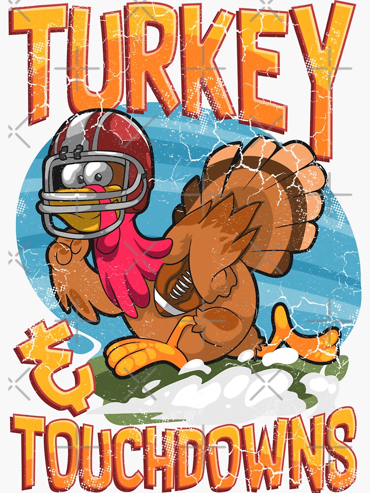 Turkey and Touchdowns Thanksgiving and Football Digital Art by