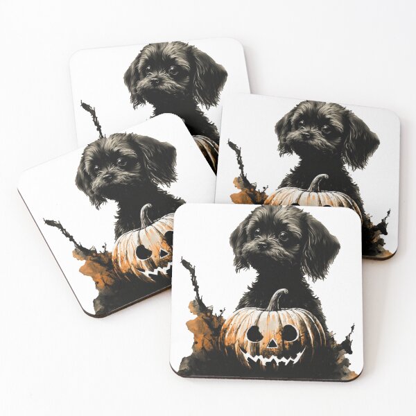 Item preview, Cute High Quality Halloween Dog with a Pumpkin designed and sold by WooshiArt.