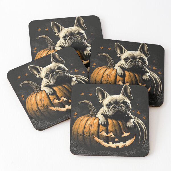 Item preview, Cute High Quality Bulldog Halloween Dog with a Pumpkin designed and sold by WooshiArt.