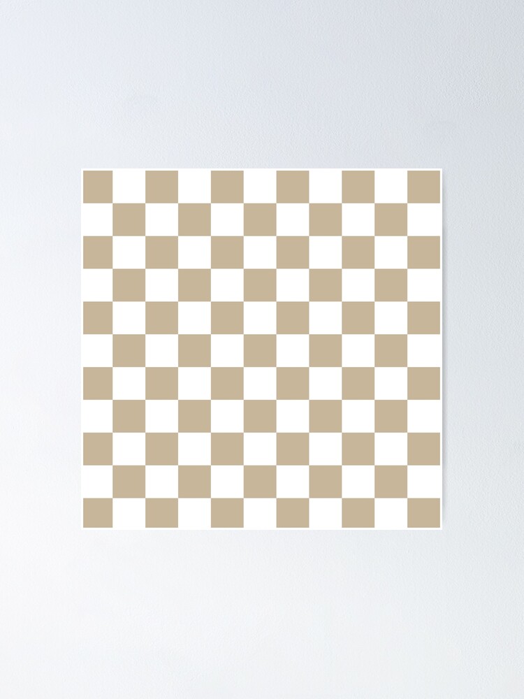 Checkered (Tan & White Pattern) Art Print