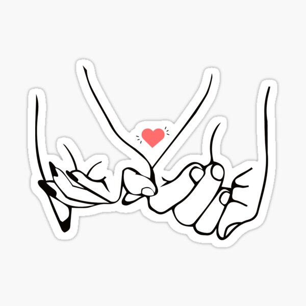 Pinky Promise Single line art | Sticker