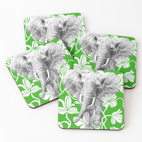 Item preview, Elefun - Elefante Verde Floral designed and sold by KEROMERO.
