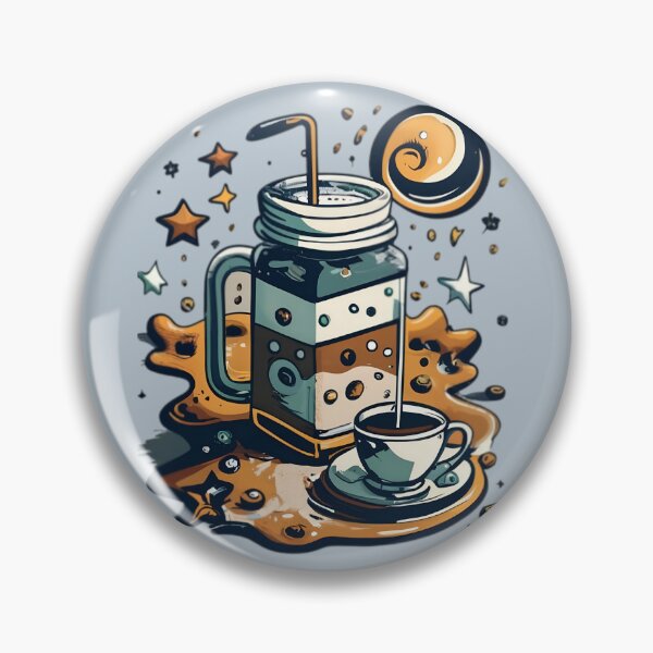 Item preview, Celestial Cold Brew: Retro Minimalism Meets Cosmic Flavor designed and sold by StickerStudio27.