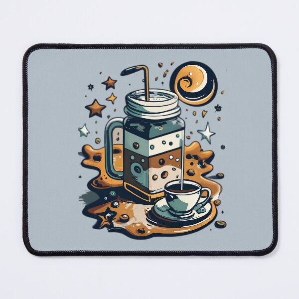 Item preview, Celestial Cold Brew: Retro Minimalism Meets Cosmic Flavor designed and sold by StickerStudio27.