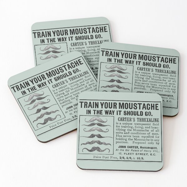 Item preview, TRAIN YOUR MOUSTACHE - advert designed and sold by ThrowbackAds.