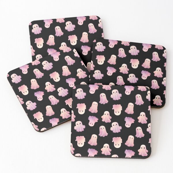 Item preview, Halloween Cute, Kawaii Halloween Pink Ghost Pattern designed and sold by DafraDesign.