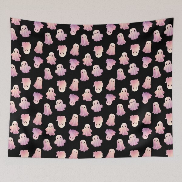 Item preview, Halloween Cute, Kawaii Halloween Pink Ghost Pattern designed and sold by DafraDesign.