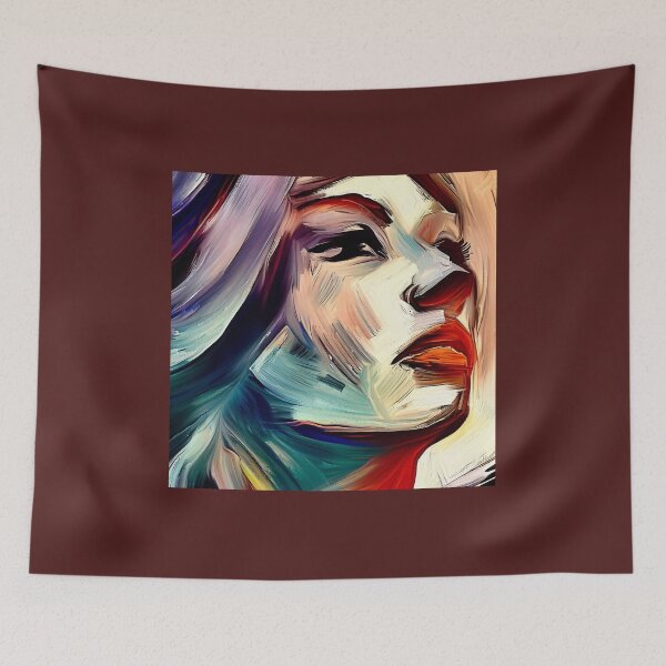 Item preview, Chromatic Elegance: Brush Stroke Portrait of a Woman designed and sold by ReplyGirl.