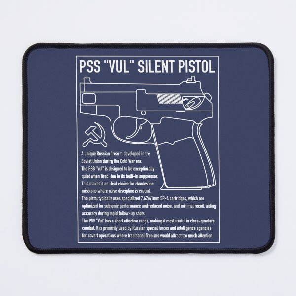 Item preview, PSS Vul Silent Pistol Russian Handgun Infographic designed and sold by MilitaryMart.