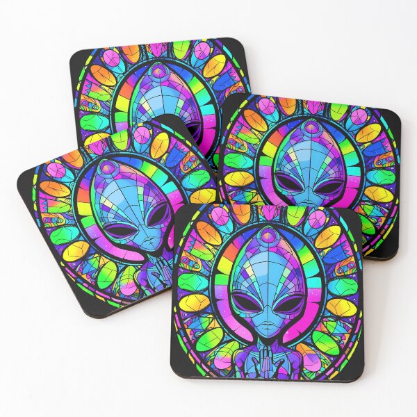 Item preview, Copy of Trippy Alien Stained Glass Art 2- Psychedelic Sun Catcher designed and sold by octoboobs.