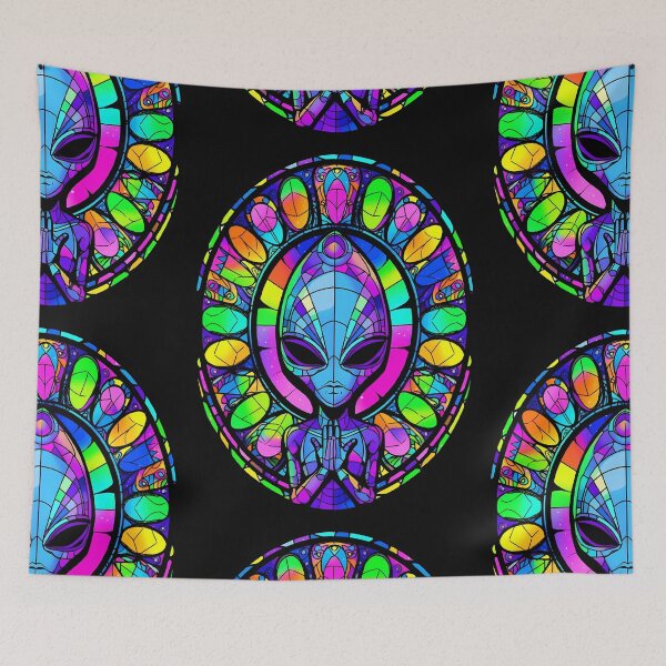 Item preview, Copy of Trippy Alien Stained Glass Art 2- Psychedelic Sun Catcher designed and sold by octoboobs.