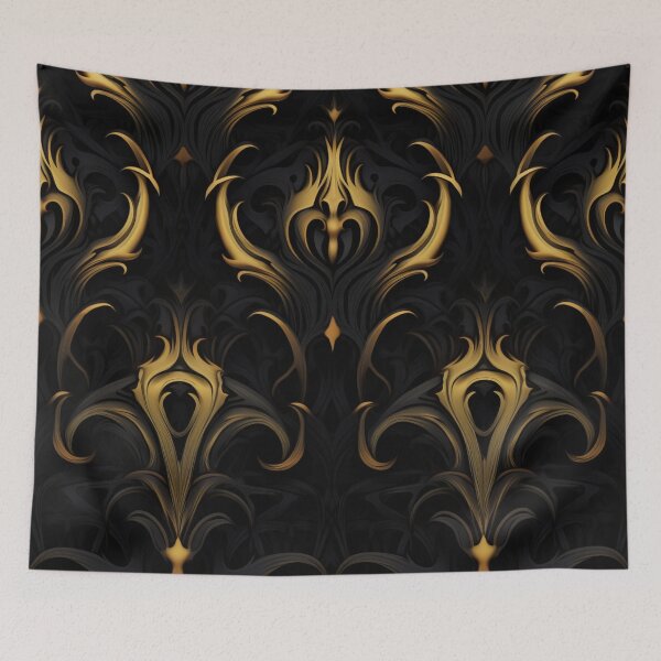 Item preview, Colorful fantasy pattern gold black ornaments elegant shiny designed and sold by G-M-Designs.