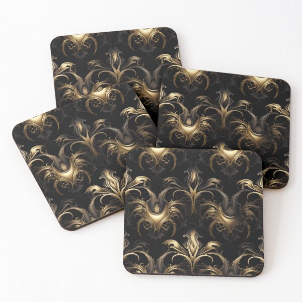 Item preview, Colorful fantasy pattern gold black ornaments elegant shiny designed and sold by G-M-Designs.