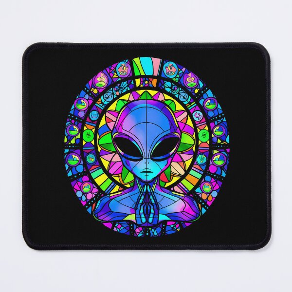 Item preview, Trippy Alien Stained Glass Art 3- Psychedelic Sun Catcher designed and sold by octoboobs.