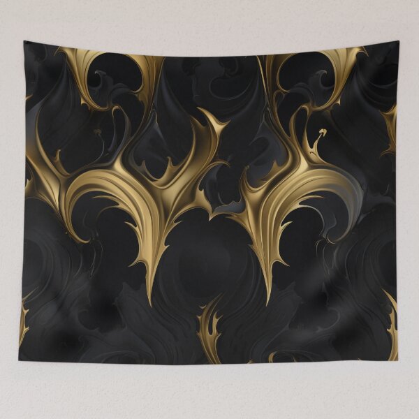 Item preview, Colorful fantasy pattern gold black ornaments elegant shiny designed and sold by G-M-Designs.