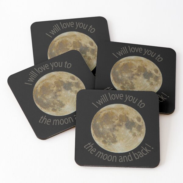 Item preview, "To the moon and back" quote with full moon designed and sold by KRFNatureGifts.