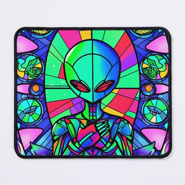 Item preview, Trippy Alien Stained Glass Art 4- Psychedelic Sun Catcher designed and sold by octoboobs.