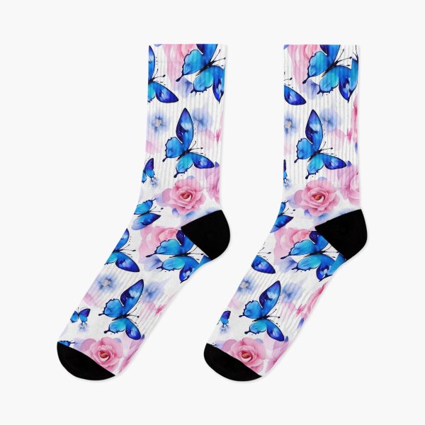 Item preview, The flowers are colorful and beautiful. Butterfly watercolor seamless pattern. designed and sold by Nada2446.