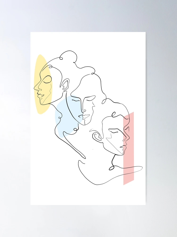 Line Art Poster with Abstract emotion