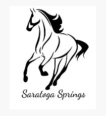 Saratoga Springs Horse Script Photographic Print